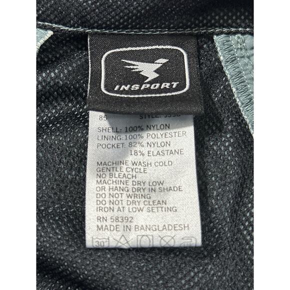 InSport Men’s Medium Windbreaker Jacket Green Black Nylon Mesh Lined - Picture 4 of 6